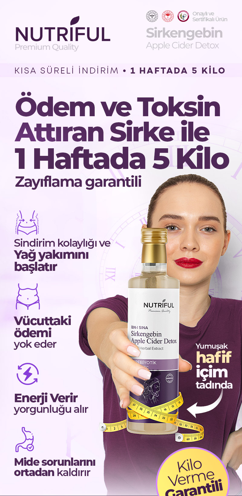 Nutriful İbni Sina Sirkengebin Prebiyotik Detox Sirkesi